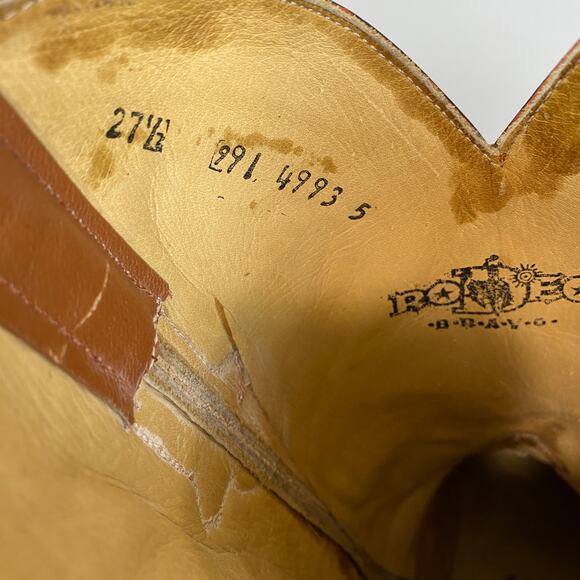 Rodeo Bravo Alligator Headcut Boots Western Cowboy Men's 8.5 - Picture 9 of 10